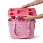 Maxi Bag con Bandeja Topper fucsia — portavasos y bandejas para snacks